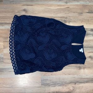 Merona Navy Blue Lace Tank